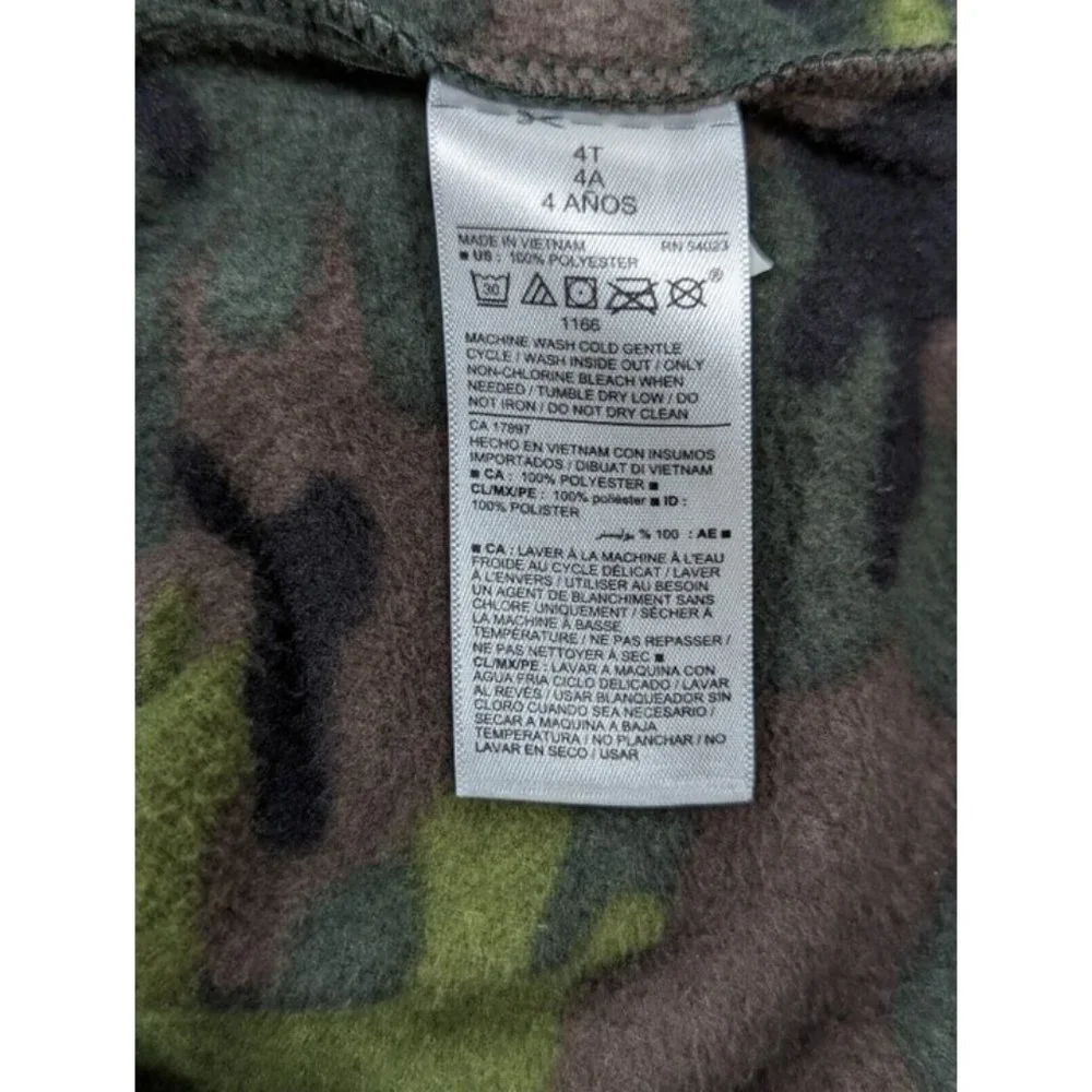 Old Navy Boys Size 4T Fleece Camouflage Shirt Jacket Warm Button Front Pockets